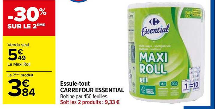 essuie-tout carrefour essential