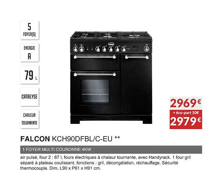 falcon kch90dfbl-c-eu 1 foyer multi couronne 4kw