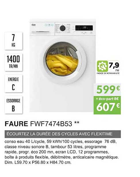 faure fwf7474b53 écourtez la durée des cycles avec flexitime