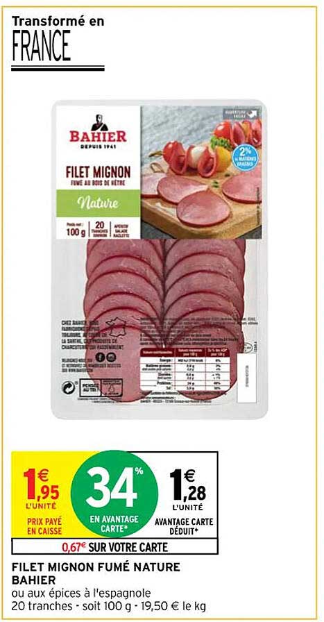 Filet Mignon Fumé Nature Bahier