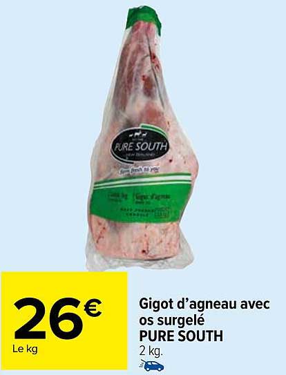 gigot d'agneau avec os surgelé pure south
