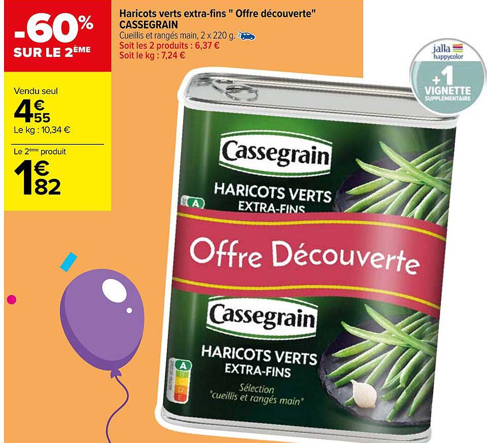 haricots verts extra-fins "offre découverte" cassegrain