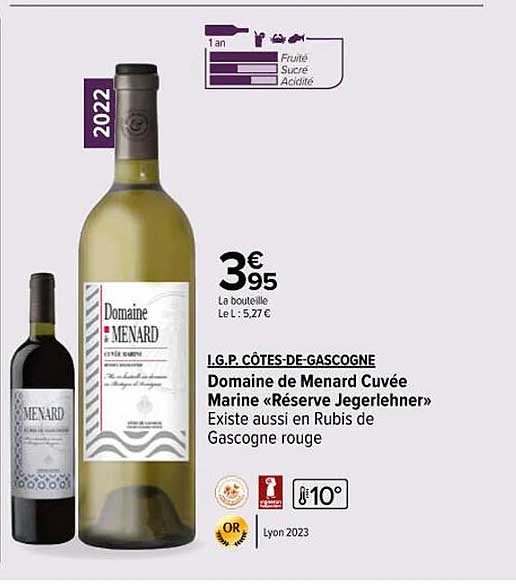 i.g.p. côtes-de-gascogne domaine de menard cuvée marine «réserve jegerlehner»