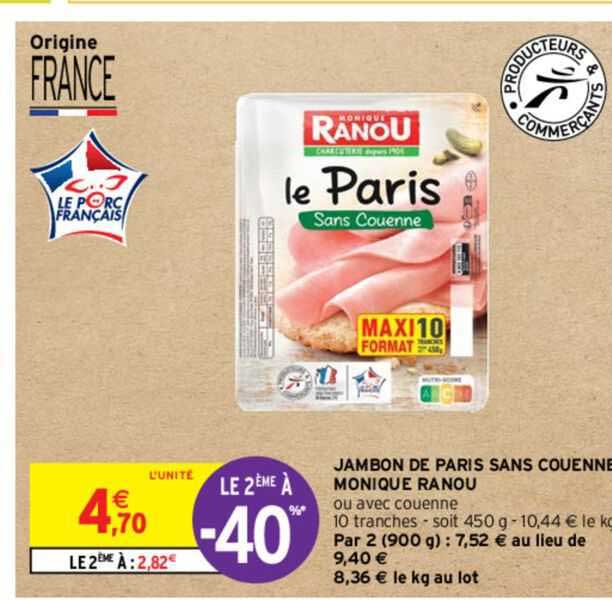 Jambon De Paris Sans Couenne Monique Ranou