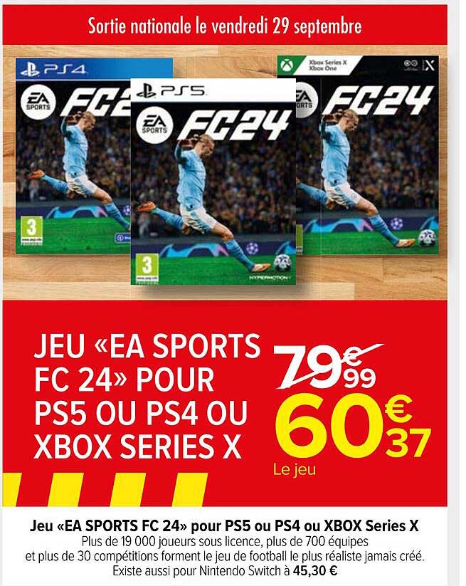 jeu «ea sports fc 24» pour ps5 ou ps4 ou xbox series x