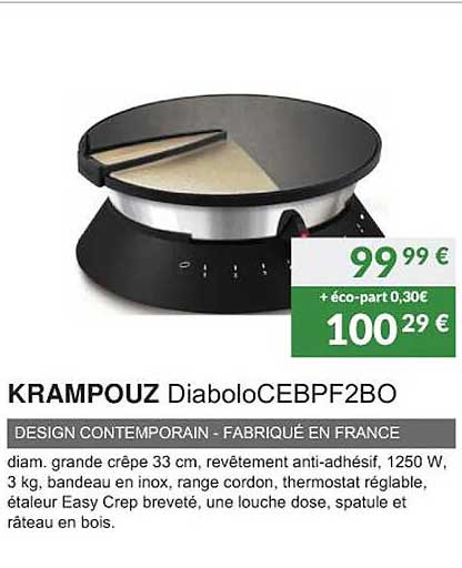 krampouz diabolocebpf2bo design contemporain - fabriqué en france