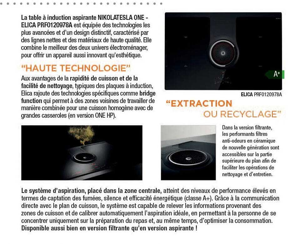 La Table à Induction Aspirante Nikolatesla One