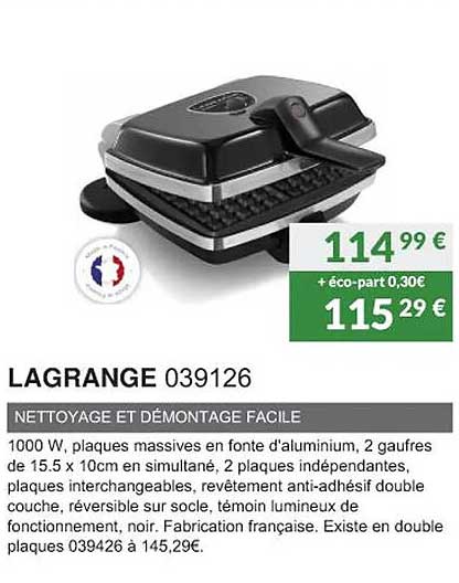 lagrange 039126 nettoyage et démontage facile