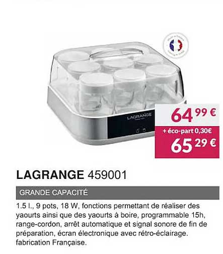 lagrange 459001 grande capacité