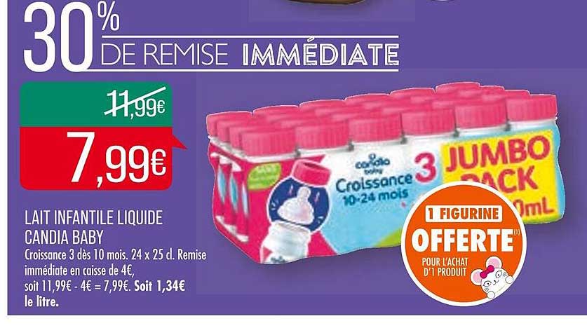 lait infantile liquide candia baby