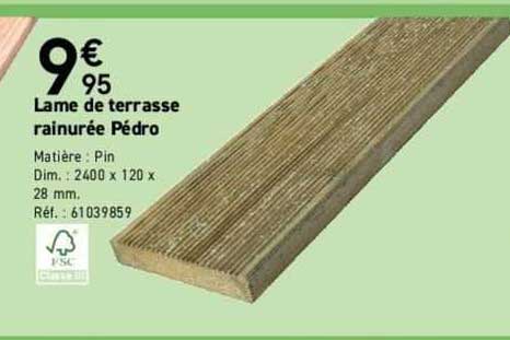 lame de terrasse rainurée pédro