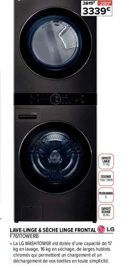 lave-linge à sèche linge frontal lg