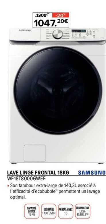 lave linge frontal 18kg samsung