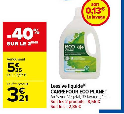 lessive liquide carrefour éco planet