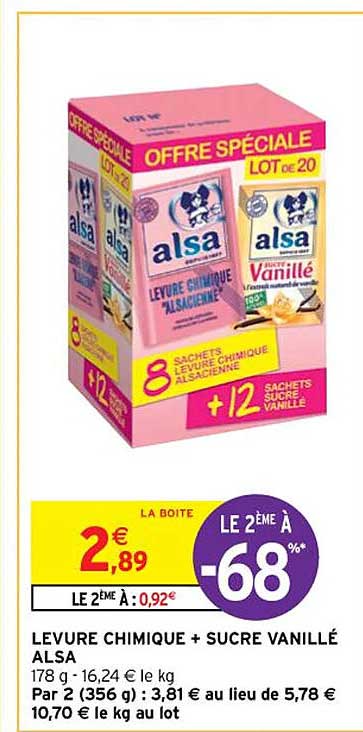 levure chimique + sucre vanillé alsa