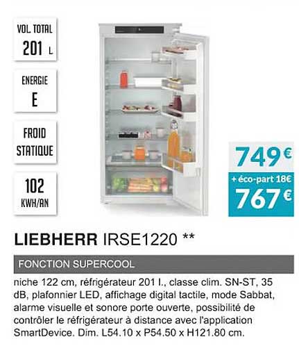 Liebherr Irse12220 Fonction Supercool