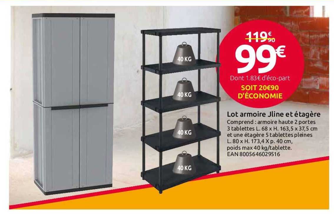 lot armoire jline et étagère
