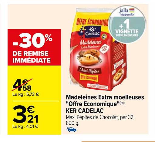 madeleines extra moelleuses "offre économique" ker cadelac