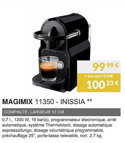 magimix 11350 - inissia compacte largeur 12 cm