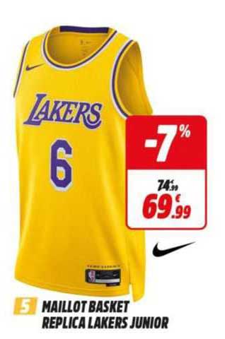 maillot basket replica lakers junior