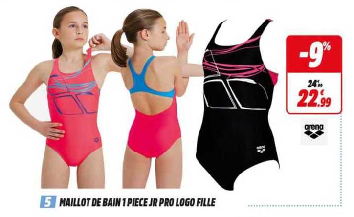 maillot de bain 1 piece jr pro logo fille arena