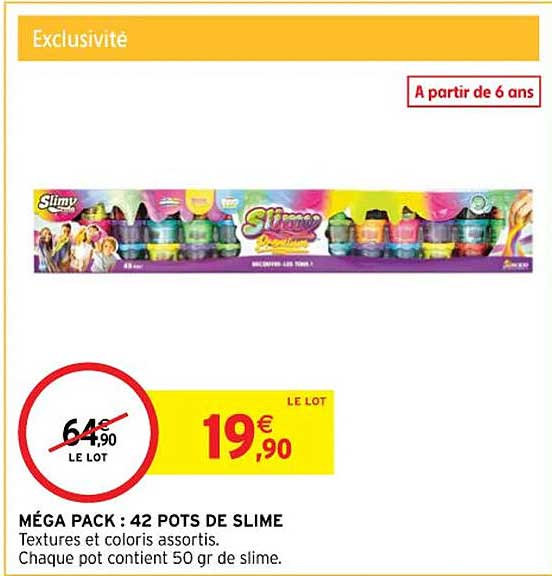 méga pack : 42 pots de slime