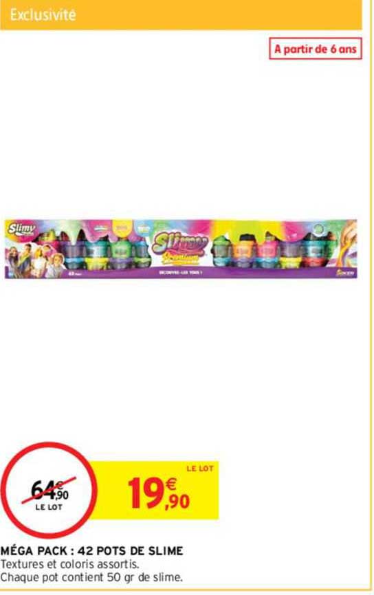 méga pack : 42 pots de slime