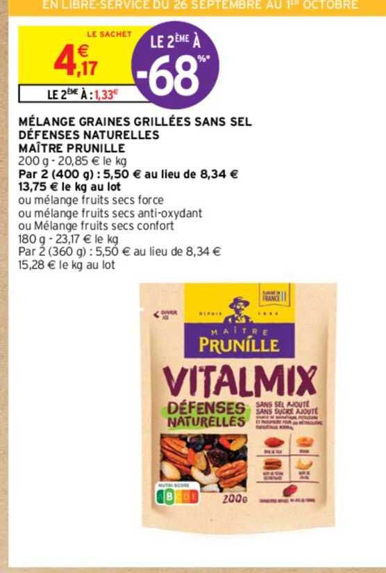 mélange graines grillées sans sel défenses naturelles maître prunille