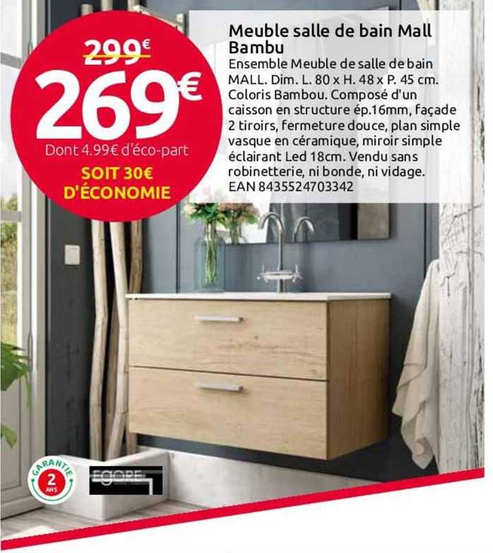 Meuble Salle De Bain Mall Bambu