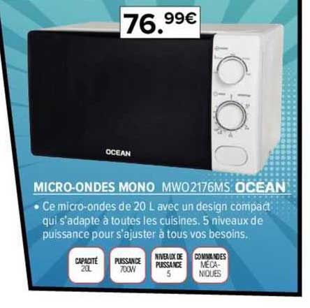 micro-ondes mono mwo2176ms ocean