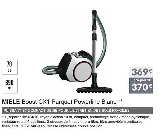 miele boost cx1 parquet powerline blanc