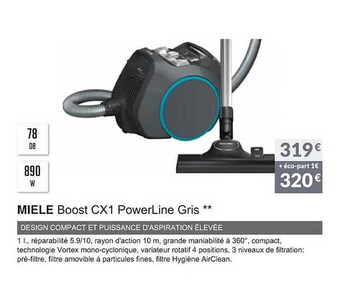 miele boost cx1 powerline gris