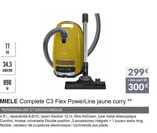 miele complete c3 flex powerline jaune curry