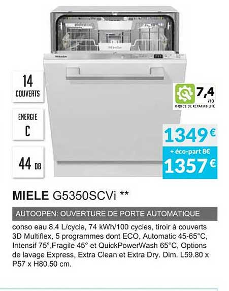 miele g5350scvi autoopen: ouverture de porte automatique