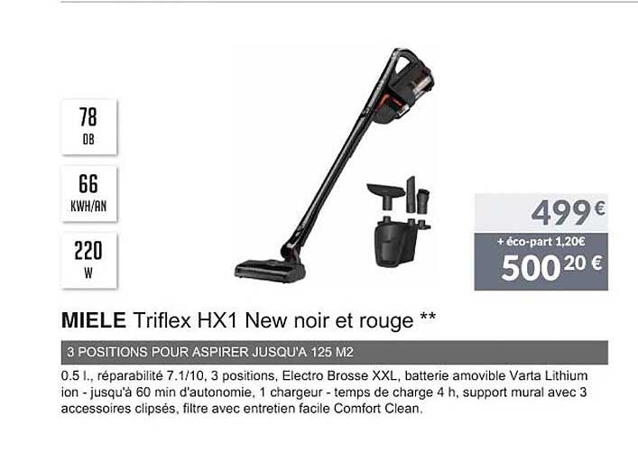 miele triflex hx1 new noir et rouge