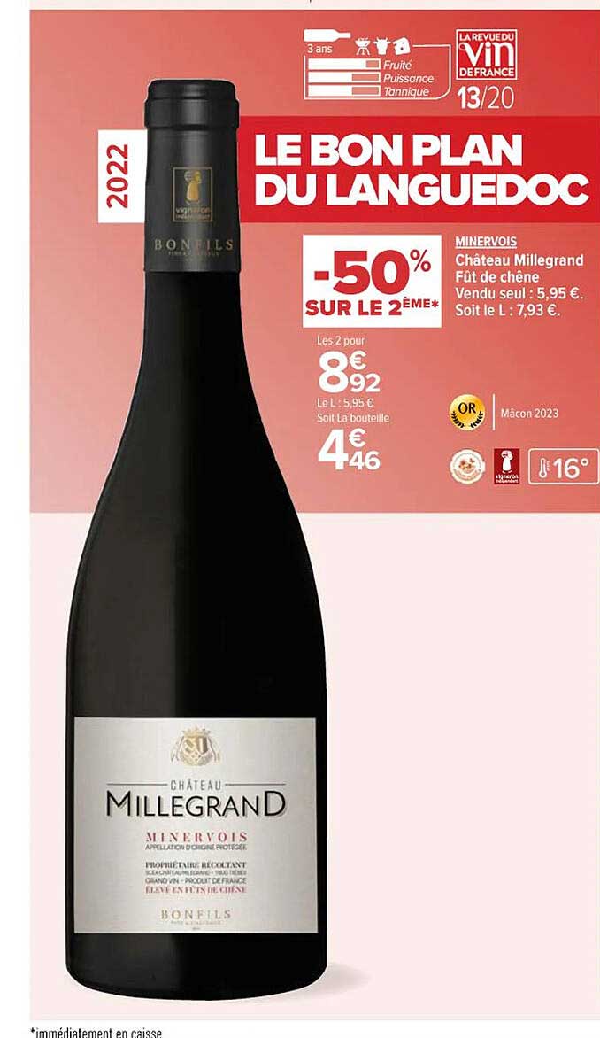 minervois château millegrand fût de chêne