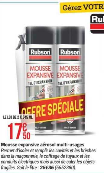 mousse expansive aérosol multi-usages