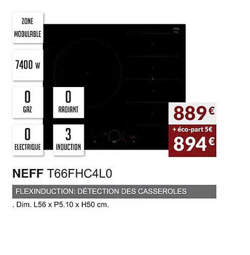 neff t66fhc4l0 détection des casseroles