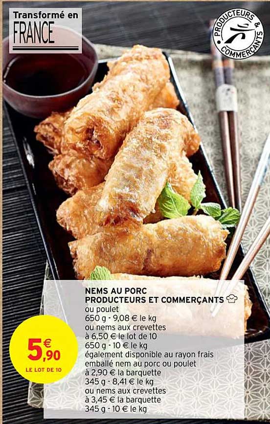 nems au porc producteurs et commerçants