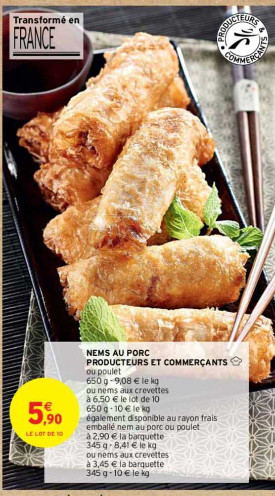 nems au porc producteurs et commerçants