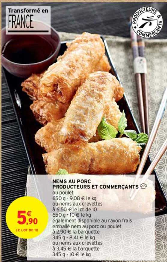 nems au porc producteurs et commerçants