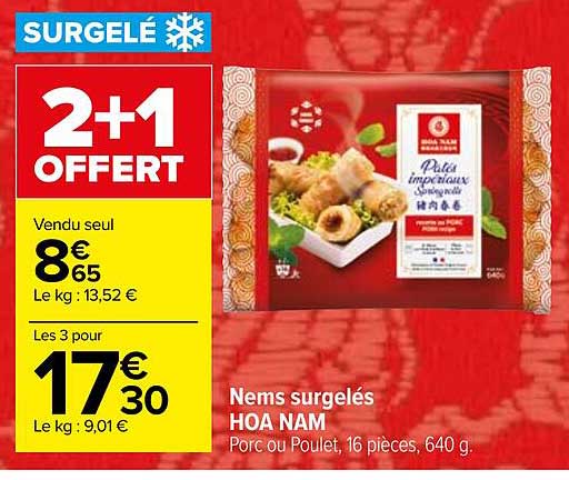 nems surgelés hoa nam