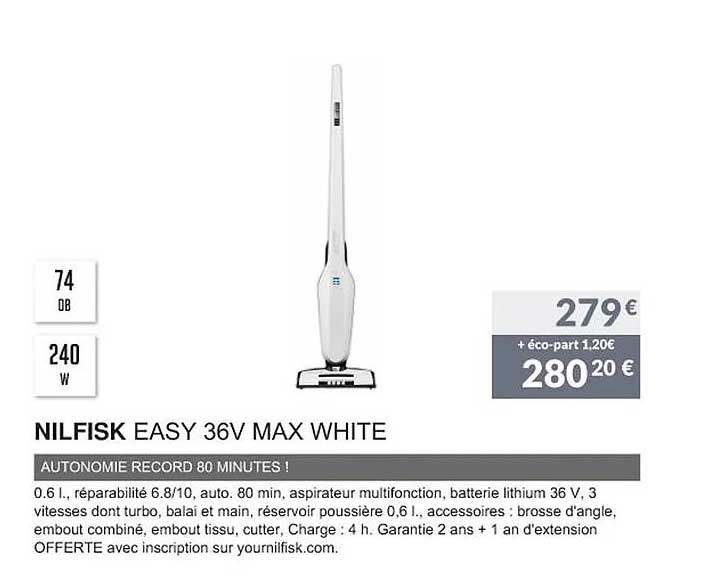 nilfisk easy 36v max white