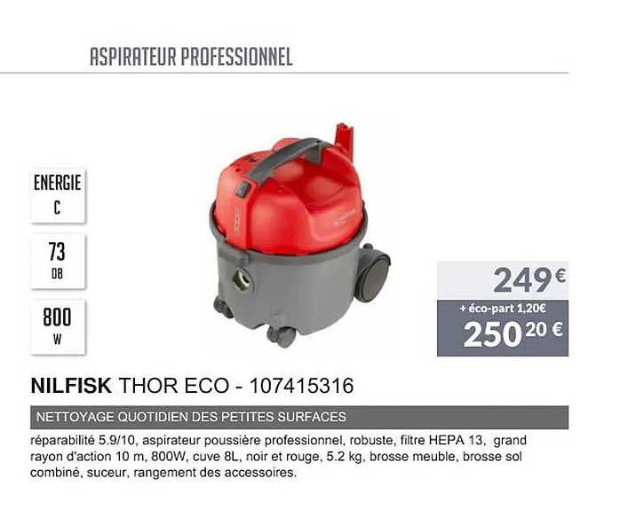 nilfisk thor eco nettoyage quaotidien des petites surfaces