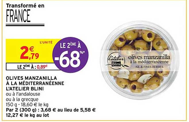 olives manzanilla à la méditerranéenne l'atelier blini