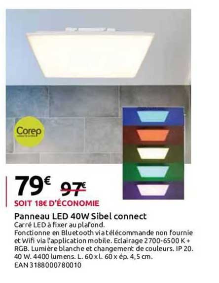 panneau led 40w sibel connect