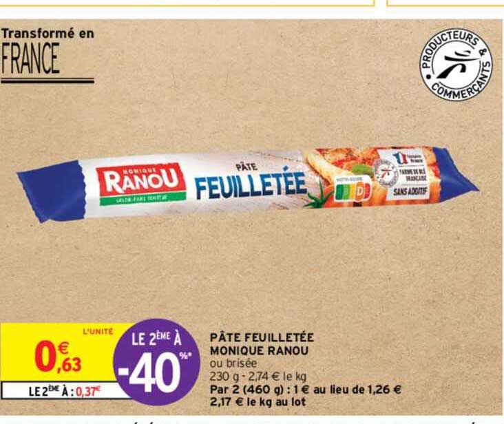 pâte feuiletée monique ranou le 2ème à -40%