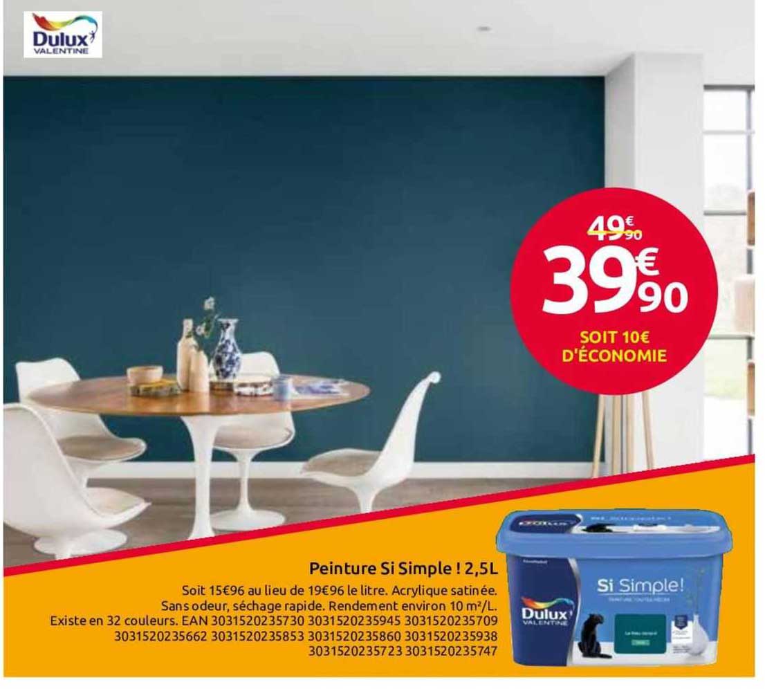 Peinture Si Simple ! 2,5l Dulux Valentine