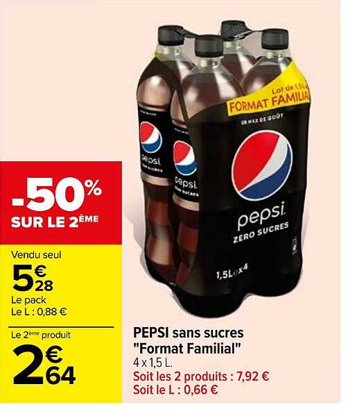 pepsi sans sucres "format familial"