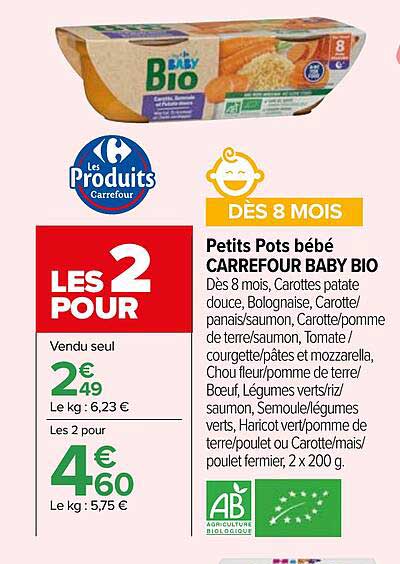 Petits Pots Bébé Carrefour Baby Bio
